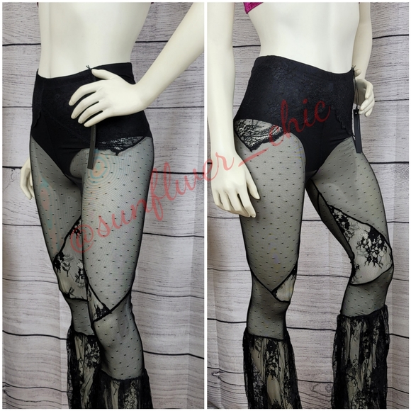 [NEW] Widow/Dolls Kill Mesh & Lace Bell Bottoms - Picture 11 of 16
